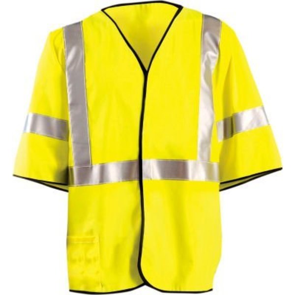Occunomix Class 3 Flame Resistant Single Stripe Solid Vest Yellow, M,  LUX-HSG3FR-YM